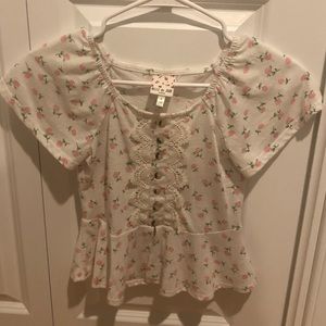 Girls floral shirt, size small, Belle du Jour